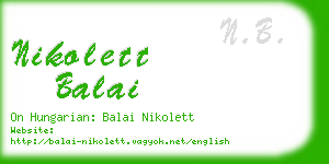 nikolett balai business card